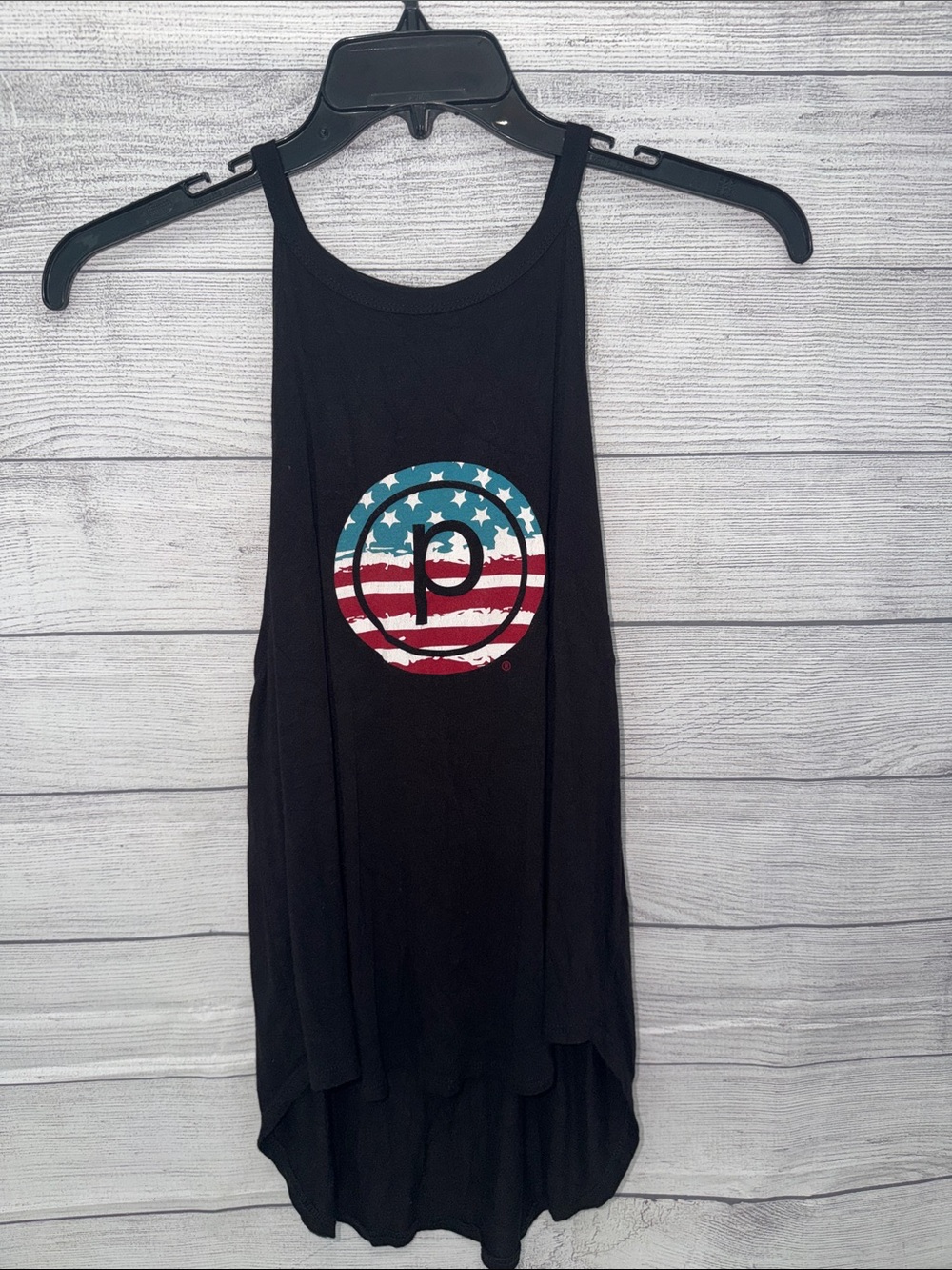 Pure Barre Black Tank with Patriotic Circle Logo